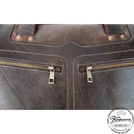 Кожаная мужская сумка-рюкзак "Генри" (коричневый эксклюзив)